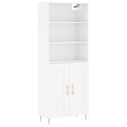 vidaXL Highboard Hochglanz-Weiß 69,5x34x180 cm Holzwerkstoff