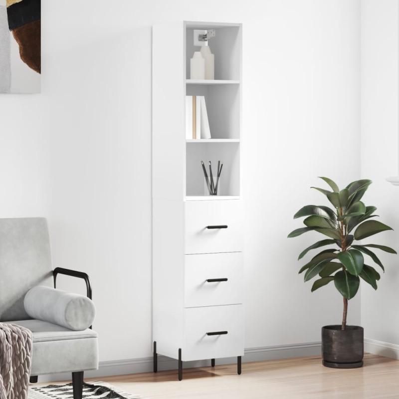 vidaXL Highboard Weiß 34,5x34x180 cm Holzwerkstoff vidaXL Highboard Weiß 34,5x34x180 cm Holzwerkstoff