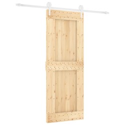 vidaXL Schiebetür mit Beschlag 80x210 cm Massivholz Kiefer