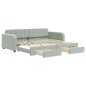 vidaXL Tagesbett Ausziehbar mit Schubladen Hellgrau 90x200 cm Samt vidaXL Tagesbett Ausziehbar mit Schubladen Hellgrau 90x200 cm Samt