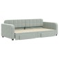 vidaXL Tagesbett Ausziehbar mit Schubladen Hellgrau 90x200 cm Samt vidaXL Tagesbett Ausziehbar mit Schubladen Hellgrau 90x200 cm Samt