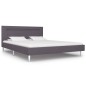 vidaXL Bettgestell mit LED Grau Stoff 140 x 200 cm vidaXL Bettgestell mit LED Grau Stoff 140 x 200 cm
