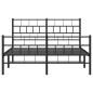 vidaXL Bettgestell mit Kopf- und Fußteil Metall Schwarz 150x200 cm vidaXL Bettgestell mit Kopf- und Fußteil Metall Schwarz 150x200 cm