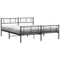 vidaXL Bettgestell mit Kopf- und Fußteil Metall Schwarz 193x203 cm vidaXL Bettgestell mit Kopf- und Fußteil Metall Schwarz 193x203 cm