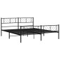 vidaXL Bettgestell mit Kopf- und Fußteil Metall Schwarz 193x203 cm vidaXL Bettgestell mit Kopf- und Fußteil Metall Schwarz 193x203 cm