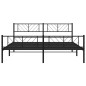 vidaXL Bettgestell mit Kopf- und Fußteil Metall Schwarz 193x203 cm vidaXL Bettgestell mit Kopf- und Fußteil Metall Schwarz 193x203 cm