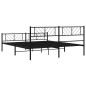 vidaXL Bettgestell mit Kopf- und Fußteil Metall Schwarz 193x203 cm vidaXL Bettgestell mit Kopf- und Fußteil Metall Schwarz 193x203 cm