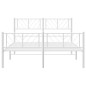 vidaXL Bettgestell mit Kopf- und Fußteil Metall Weiß 120x190 cm vidaXL Bettgestell mit Kopf- und Fußteil Metall Weiß 120x190 cm