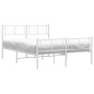 vidaXL Bettgestell mit Kopf- und Fußteil Metall Weiß 150x200 cm vidaXL Bettgestell mit Kopf- und Fußteil Metall Weiß 150x200 cm