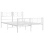 vidaXL Bettgestell mit Kopf- und Fußteil Metall Weiß 150x200 cm vidaXL Bettgestell mit Kopf- und Fußteil Metall Weiß 150x200 cm