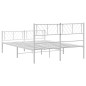 vidaXL Bettgestell mit Kopf- und Fußteil Metall Weiß 150x200 cm vidaXL Bettgestell mit Kopf- und Fußteil Metall Weiß 150x200 cm