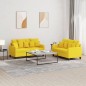 vidaXL 2-tlg. Sofagarnitur mit Kissen Hellgelb Stoff vidaXL 2-tlg. Sofagarnitur mit Kissen Hellgelb Stoff