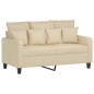 vidaXL 2-tlg. Sofagarnitur mit Kissen Creme Stoff vidaXL 2-tlg. Sofagarnitur mit Kissen Creme Stoff
