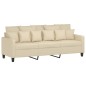 vidaXL 2-tlg. Sofagarnitur mit Kissen Creme Stoff vidaXL 2-tlg. Sofagarnitur mit Kissen Creme Stoff