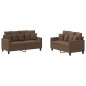 vidaXL 2-tlg. Sofagarnitur mit Kissen Braun Stoff vidaXL 2-tlg. Sofagarnitur mit Kissen Braun Stoff