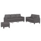 vidaXL 3-tlg. Sofagarnitur mit Kissen Grau Kunstleder vidaXL 3-tlg. Sofagarnitur mit Kissen Grau Kunstleder
