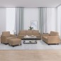 vidaXL 4-tlg. Sofagarnitur mit Kissen Cappuccino-Braun Kunstleder vidaXL 4-tlg. Sofagarnitur mit Kissen Cappuccino-Braun Kunstleder