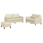 vidaXL 3-tlg. Sofagarnitur mit Kissen Creme Kunstleder vidaXL 3-tlg. Sofagarnitur mit Kissen Creme Kunstleder