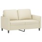 vidaXL 3-tlg. Sofagarnitur mit Kissen Creme Kunstleder vidaXL 3-tlg. Sofagarnitur mit Kissen Creme Kunstleder