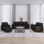vidaXL 4-tlg. Sofagarnitur mit Kissen Schwarz Stoff vidaXL 4-tlg. Sofagarnitur mit Kissen Schwarz Stoff