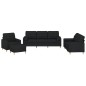 vidaXL 4-tlg. Sofagarnitur mit Kissen Schwarz Stoff vidaXL 4-tlg. Sofagarnitur mit Kissen Schwarz Stoff