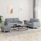 vidaXL 3-tlg. Sofagarnitur mit Kissen Hellgrau Stoff vidaXL 3-tlg. Sofagarnitur mit Kissen Hellgrau Stoff