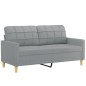 vidaXL 3-tlg. Sofagarnitur mit Kissen Hellgrau Stoff vidaXL 3-tlg. Sofagarnitur mit Kissen Hellgrau Stoff