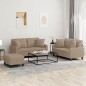 vidaXL 3-tlg. Sofagarnitur mit Kissen Cappuccino-Braun Kunstleder vidaXL 3-tlg. Sofagarnitur mit Kissen Cappuccino-Braun Kunstleder