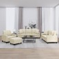 vidaXL 4-tlg. Sofagarnitur mit Kissen Creme Kunstleder vidaXL 4-tlg. Sofagarnitur mit Kissen Creme Kunstleder