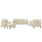 vidaXL 4-tlg. Sofagarnitur mit Kissen Creme Kunstleder vidaXL 4-tlg. Sofagarnitur mit Kissen Creme Kunstleder