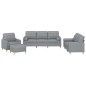 vidaXL 4-tlg. Sofagarnitur mit Kissen Hellgrau Stoff vidaXL 4-tlg. Sofagarnitur mit Kissen Hellgrau Stoff
