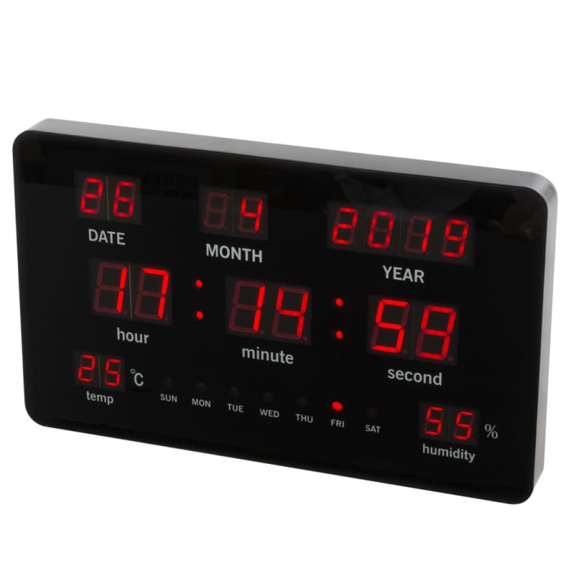 Perel LED-Wanduhr 37,8x25,8 cm Schwarz Perel LED-Wanduhr 37,8x25,8 cm Schwarz