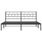 vidaXL Bettgestell mit Kopfteil Metall Schwarz 183x213 cm