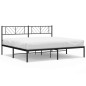 vidaXL Bettgestell mit Kopfteil Metall Schwarz 193x203 cm vidaXL Bettgestell mit Kopfteil Metall Schwarz 193x203 cm