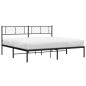 vidaXL Bettgestell mit Kopfteil Metall Schwarz 193x203 cm vidaXL Bettgestell mit Kopfteil Metall Schwarz 193x203 cm