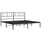 vidaXL Bettgestell mit Kopfteil Metall Schwarz 193x203 cm vidaXL Bettgestell mit Kopfteil Metall Schwarz 193x203 cm