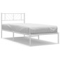 vidaXL Bettgestell mit Kopfteil Metall Weiß 90x190 cm vidaXL Bettgestell mit Kopfteil Metall Weiß 90x190 cm