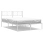 vidaXL Bettgestell mit Kopfteil Metall Weiß 140x200 cm vidaXL Bettgestell mit Kopfteil Metall Weiß 140x200 cm