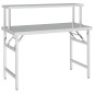vidaXL Küchen-Arbeitstisch mit Aufsatzboard 120x60x115 cm Edelstahl vidaXL Küchen-Arbeitstisch mit Aufsatzboard 120x60x115 cm Edelstahl