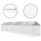 vidaXL Outdoor-Hundezwinger mit Dach Silbern 2x14x2,5 m Stahl Verzinkt vidaXL Outdoor-Hundezwinger mit Dach Silbern 2x14x2,5 m Stahl Verzinkt
