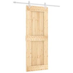 vidaXL Schiebetür mit Beschlag 80x210 cm Massivholz Kiefer