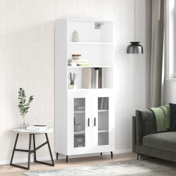 vidaXL Highboard Hochglanz-Weiß 69,5x34x180 cm Holzwerkstoff