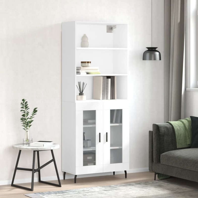 vidaXL Highboard Hochglanz-Weiß 69,5x34x180 cm Holzwerkstoff vidaXL Highboard Hochglanz-Weiß 69,5x34x180 cm Holzwerkstoff