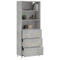 vidaXL Highboard Betongrau 69,5x34x180 cm Holzwerkstoff vidaXL Highboard Betongrau 69,5x34x180 cm Holzwerkstoff