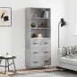 vidaXL Highboard Betongrau 69,5x34x180 cm Holzwerkstoff vidaXL Highboard Betongrau 69,5x34x180 cm Holzwerkstoff