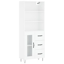 vidaXL Highboard Hochglanz-Weiß 69,5x34x180 cm Holzwerkstoff