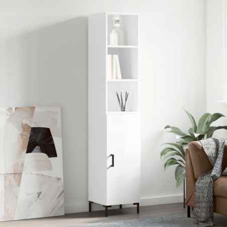 vidaXL Highboard Hochglanz-Weiß 34,5x34x180 cm Holzwerkstoff