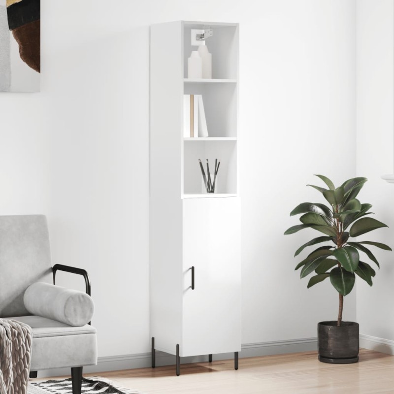 vidaXL Highboard Hochglanz-Weiß 34,5x34x180 cm Holzwerkstoff vidaXL Highboard Hochglanz-Weiß 34,5x34x180 cm Holzwerkstoff