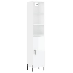 vidaXL Highboard Hochglanz-Weiß 34,5x34x180 cm Holzwerkstoff