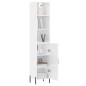vidaXL Highboard Hochglanz-Weiß 34,5x34x180 cm Holzwerkstoff vidaXL Highboard Hochglanz-Weiß 34,5x34x180 cm Holzwerkstoff